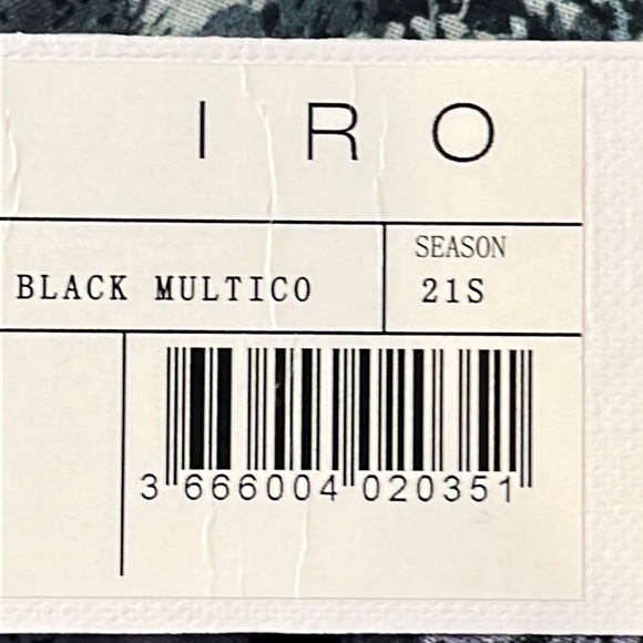 IRO DENIZ Blue Purple abstract DRESS NEW LUXURY A0554 Cotton Ruched Waist sz 34 - Picture 3 of 16